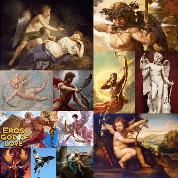 "Eros: God of Love" Cupid Greek Roman Mythology Handmade Necklace, Bow & Arrow - Picture 2 of 16